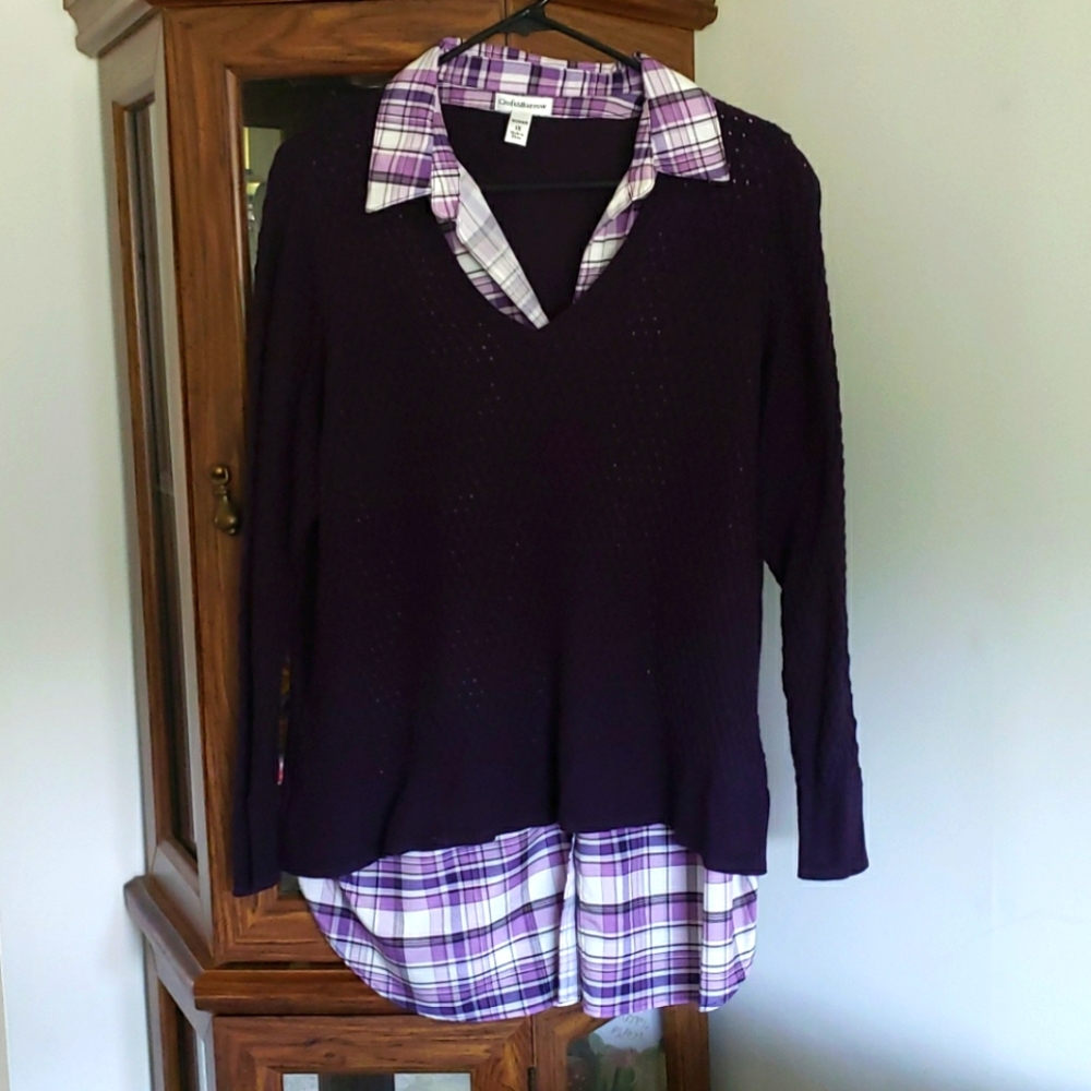 Women's Croft & Barrow® Mock-Layer V-Neck Sweater